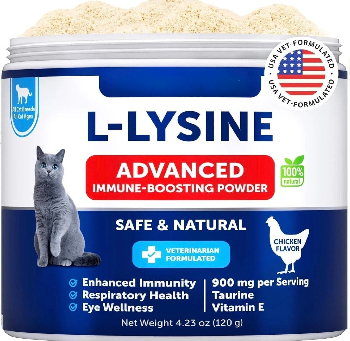L-Lysine Powder for Cats | 900mg Immune & Eye Health Support